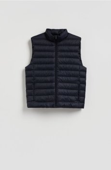 Reserved - Стьобаний жилет, утеплений натуральним пухом - темно-синій - 983IR-59X