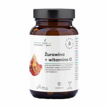 Клюква Aura Herbals Cranberry 800 мг + Vitamin C с витамином C, 60 капсул
