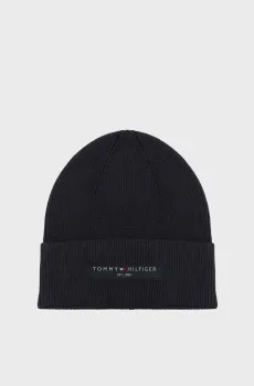 Мужская темно-синяя шапка TH FOUNDATION COTTON BEANIE Синий ONESIZE Tommy Hilfiger AM0AM12797