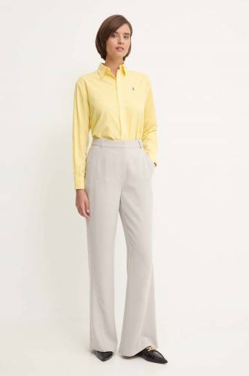 Брюки Calvin Klein женские цвет серый клёш высокая посадка K20K207155 Брюки Calvin Klein женские цвет серый клёш высокая посадка K20K207155