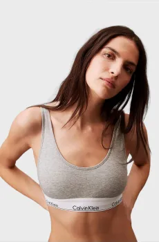 Женский серый топ LGHTLY LINED BRALETTE Серый S Calvin Klein 000QF7586E