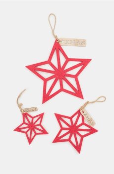 Різдвяні прикраси, 3 шт - червоний