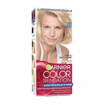 Стойкая крем-краска для волос Garnier Color Sensation S10 Платиновый ультраблонд, 110 мл Стойкая крем-краска для волос Garnier Color Sensation S10 Платиновый ультраблонд, 110 мл