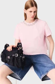 Женская пудровая футболка Розовый 34 MAJE MFPTS00974_Pink