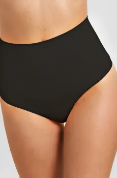 Женские черные моделирующие трусики-стринги с высокой посадкой POWER Черный S Etam 6521060