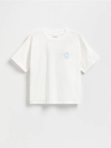 Reserved - Футболка з принтом на спині - кремовий - 527EX-01X