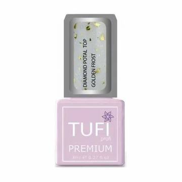 Топ для гель-лака Tufi Profi Premium Diamond Potal Top с поталью и шиммером, Золотой иней, 8 мл Топ для гель-лака Tufi Profi Premium Diamond Potal Top с поталью и шиммером, Золотой иней, 8 мл