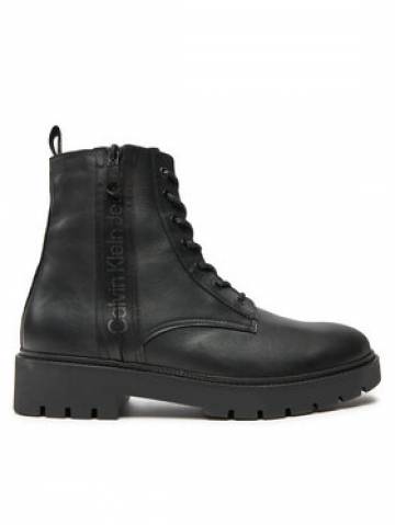 Calvin Klein Jeans Чоботи Combat Mid Laceup Boot W Zip YM0YM00262 Чорний Calvin Klein Jeans Чоботи Combat Mid Laceup Boot W Zip YM0YM00262 Чорний