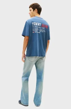 Мужская синяя футболка WAVING FLAG Синий S Tommy Jeans DM0DM22519
