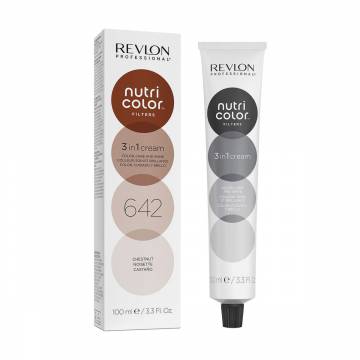 Тонирующий крем-бальзам для волос Revlon Professional Nutri Color Filters Toning 642 Chestnut, 100 мл Тонирующий крем-бальзам для волос Revlon Professional Nutri Color Filters Toning 642 Chestnut, 100 мл