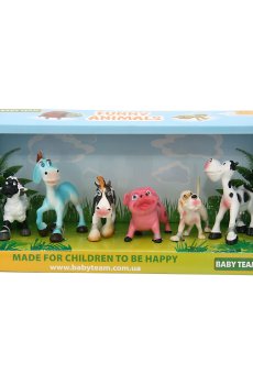 Детский набор игрушек-фигурок Baby Team Ферма, от 3 лет, 12*28.5*11 см, 6 шт (8831)