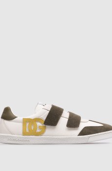 Детские белые комбинированные кроссовки с монограммой DG