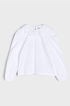 Блузка з ефектним коміром - білий