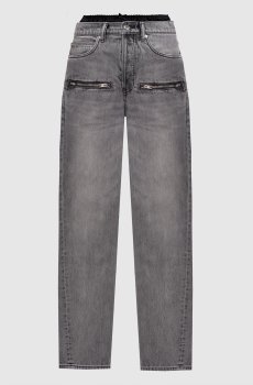 Серые джинсы с логотип патч