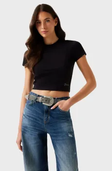 Женская черная футболка Черный M Guess W5YI06.KCYV2;JBLK