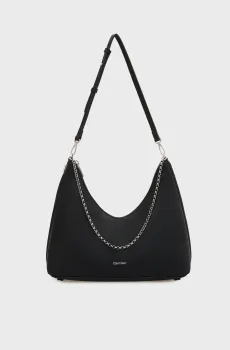 Женская черная сумка EMBLEM HW PEBBLE SHOULDER Черный ONESIZE Calvin Klein LV04F3495G