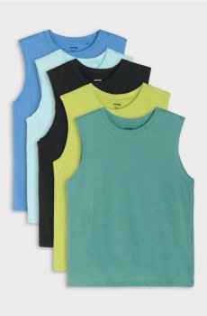 Бавовняна футболка без рукавів - морська хвиля