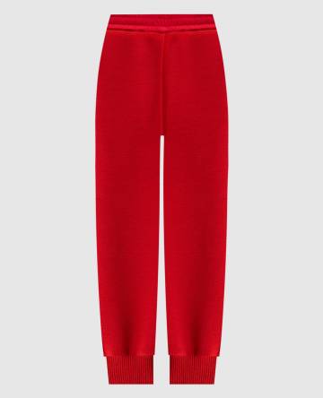 Красные джогеры с шерстью