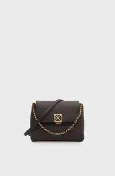 Женская темно-коричневая сумка PEBBLE CROSSBODY 20 Коричневый ONESIZE Calvin Klein LV04F3511G