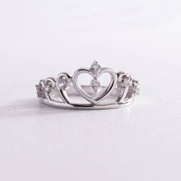 Золотое кольцо "Корона" с фианитами к04664 Золотое кольцо "Корона" с фианитами к04664