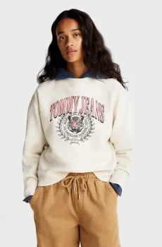 Женский бежевый свитшот TJW BOXY TIGER VARSITY CREW Бежевый S Tommy Jeans DW0DW20211