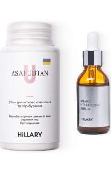 Убтан Hillary ASAI UBTAN, 100 мл + Гіалуронова сироватка Hillary Smart Hyaluronic, 30 мл