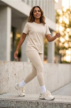 Ребристі легінси - нюдовий