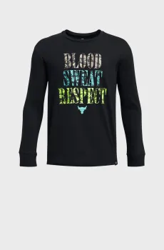 Детский черный лонгслив UA Pjt Rck B Graphic LS Черный 8 Under Armour 1382626-001