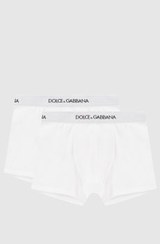 Детский набор белых трусов-боксеров с контрастным логотипом