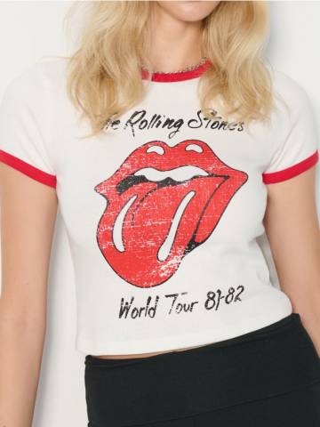 Бавовняна футболка з принтом The Rolling Stones - червоний Бавовняна футболка з принтом The Rolling Stones - червоний