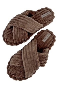 Женские домашние тапочки Twins HS-Puffy открытые, Brown (Х), размер 36-37 (24 см)