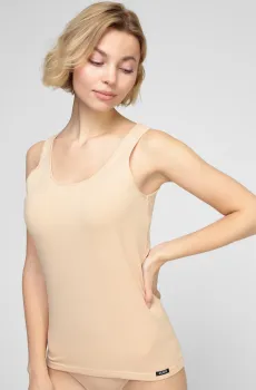 Женская бежевая майка Бежевый L Atlantic BLV-198N