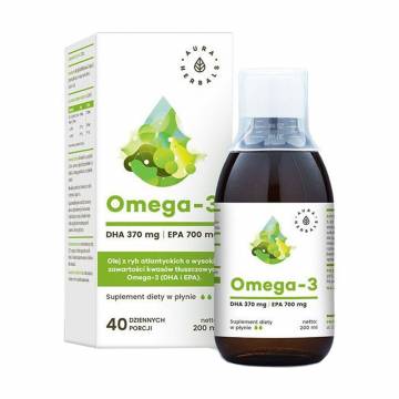 Омега-3 Aura Herbals Omega-3 DHA 370 мг и EPA 700 мг, в каплях, 200 мл Омега-3 Aura Herbals Omega-3 DHA 370 мг и EPA 700 мг, в каплях, 200 мл