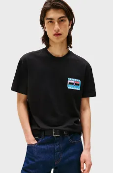 Мужская черная футболка FLAG PLAY Черный XXL Tommy Jeans DM0DM21980