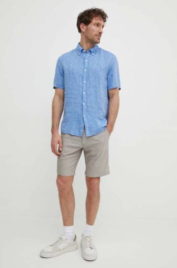 Льняная рубашка Michael Kors regular воротник button-down Льняная рубашка Michael Kors regular воротник button-down