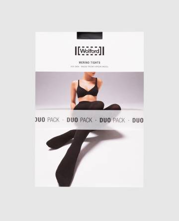Набор черных колгот Merino tights 200 Den с шерстью Набор черных колгот Merino tights 200 Den с шерстью