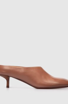 Коричневые кожаные мюли Cotama