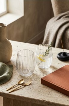 Рифлені склянки, 2 шт. - clear