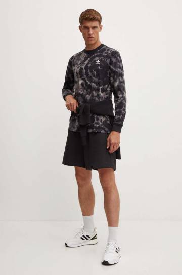 Хлопковый лонгслив adidas Originals цвет чёрный узорный IZ2509 Хлопковый лонгслив adidas Originals цвет чёрный узорный IZ2509