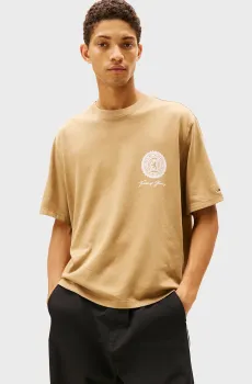 Мужская бежевая футболка 90S BILLS Бежевый S Tommy Jeans DM0DM22332