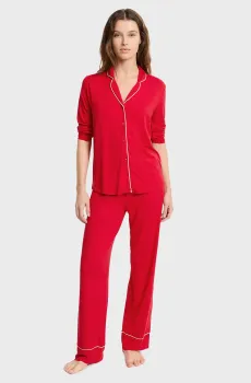 Женская красная пижама (рубашка, брюки) LUDVIKA Красный XS Etam 6556079