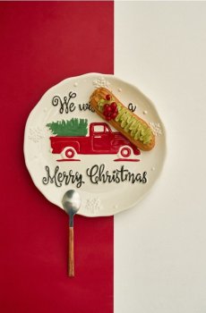 Різдвяне блюдо з мотивом автомобіля з ялинкою - різнобарвний