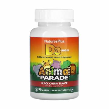 Витамин D3 NaturesPlus Animal Parade Vitamin D3 без сахара, со вкусом черной вишни, 90 жевательных таблеток Витамин D3 NaturesPlus Animal Parade Vitamin D3 без сахара, со вкусом черной вишни, 90 жевательных таблеток