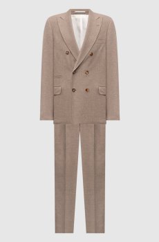 Бежевый костюм с шерстью и шелком