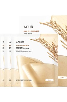 Гидрогелевая коллагеновая маска Anua Rice 70 Glow Collagen Mask для сияния кожи лица, 38 г*4 шт