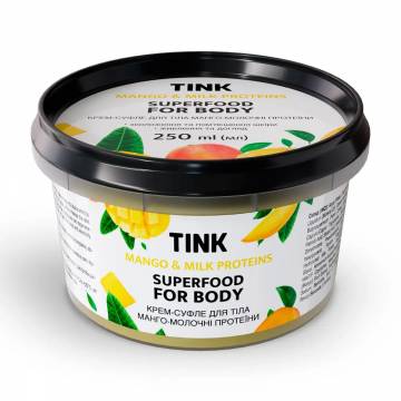 Крем-суфле для тела Tink Superfood For Body Mango & Milk Proteins Манго-молочные протеины, 250 мл Крем-суфле для тела Tink Superfood For Body Mango & Milk Proteins Манго-молочные протеины, 250 мл