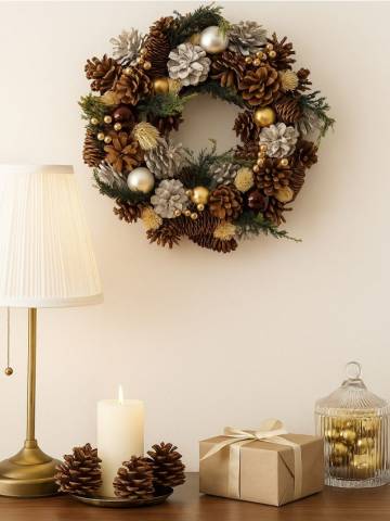 Декоративний вінок - золотий