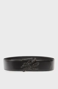 Женский черный кожаный ремень autograph rhns Черный 75 Karl Lagerfeld A4W33021