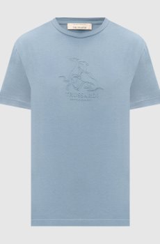 Голубая футболка с принтом логотипа