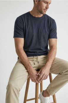 Бавовняна футболка basic - темно-синій